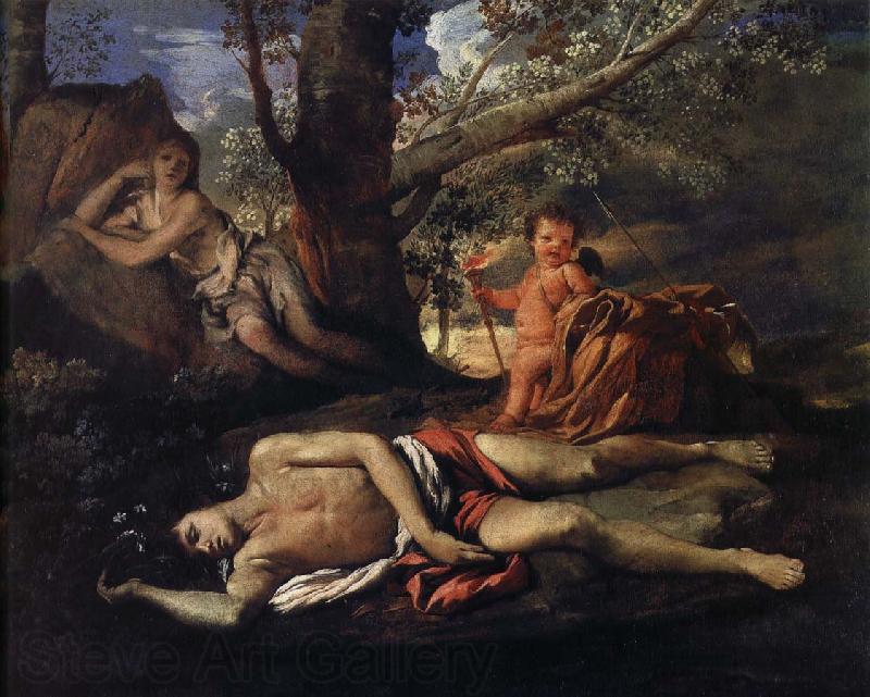 Nicolas Poussin echo och narcissus Norge oil painting art